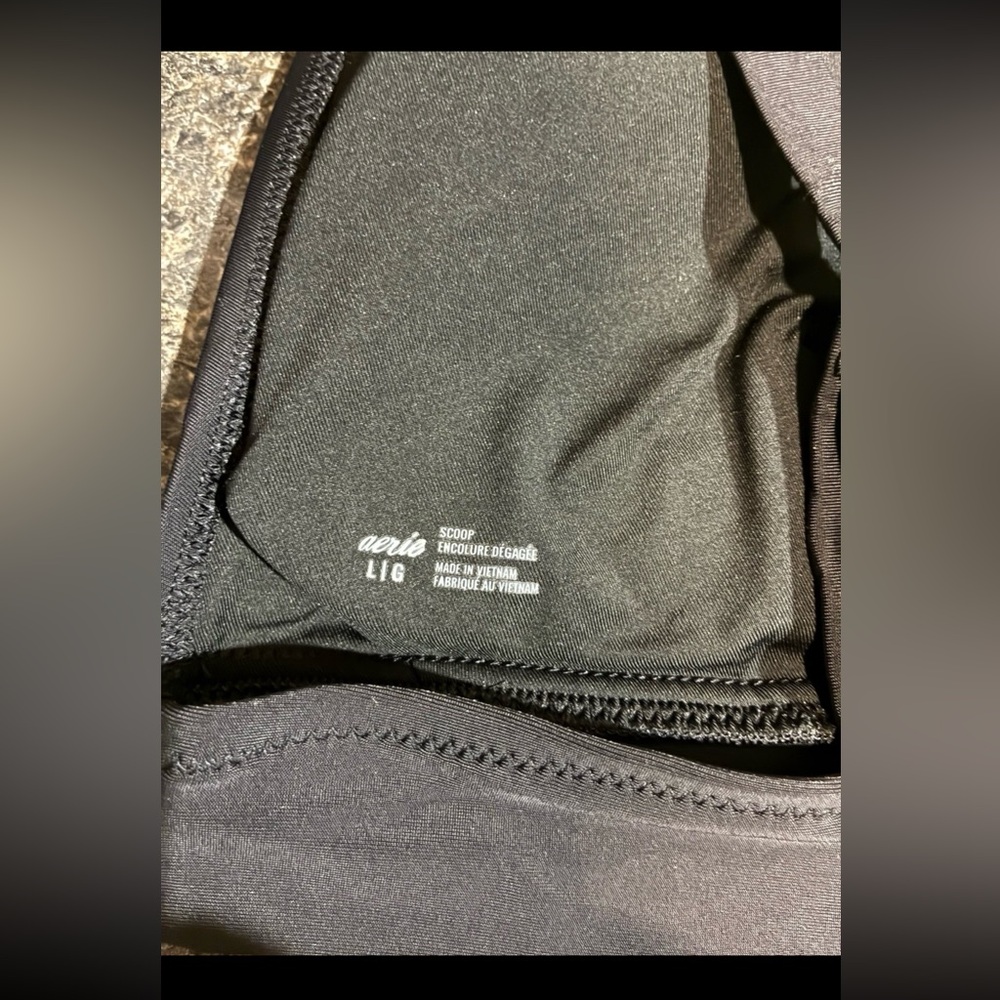 Aerie ruched longline bikini top- L - Picture 4 of 6